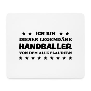 Handball Lustig Spruch Handballer Spieler Geschenk - Mousepad (Querformat) - Weiß - Vorne
