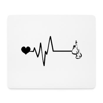 Boxen Boxhandschuhe Puls Liebe - Mousepad (Querformat) - Weiß - Vorne