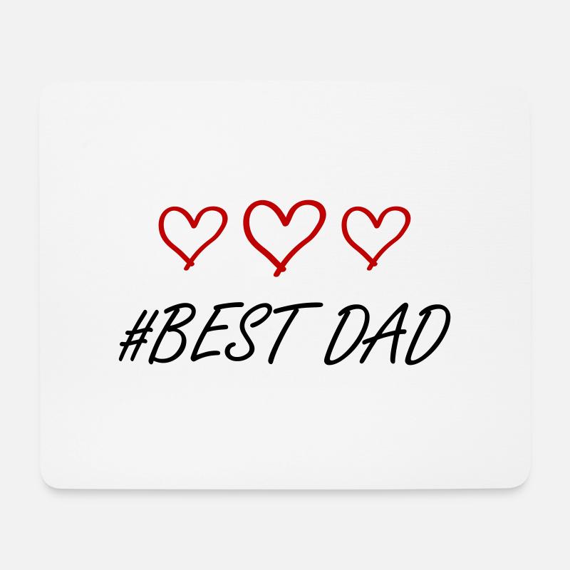 Best Dad Herz Liebe - Mousepad (Querformat) - Weiß