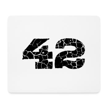42 Zahl Trikot - Mousepad (Querformat) - Weiß - Vorne