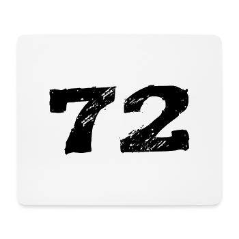 72 Zahl Trikot - Mousepad (Querformat) - Weiß - Vorne