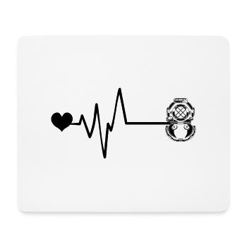Apnoe Tauchen Puls Herz - Mousepad (Querformat) - Weiß - Vorne