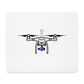 Drone Symbol Silhouette - Mousepad (Querformat) - Weiß - Vorne