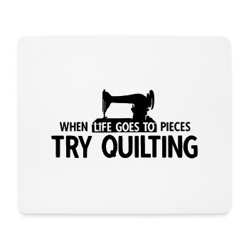 Quilten von Tagesdecken - Mousepad (Querformat) - Weiß - Vorne