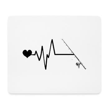 Canne à pêche Heartbeat - Tapis de souris (format paysage) - blanc - Devant