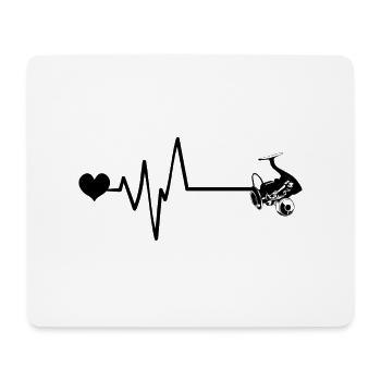 Moulinet de pêche Heartbeat - Tapis de souris (format paysage) - blanc - Devant