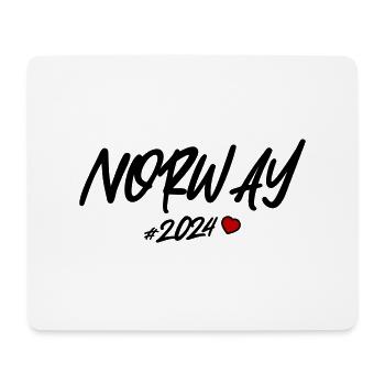 Norwegen 2024 Herz - Mousepad (Querformat) - Weiß - Vorne