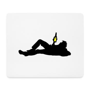 Drinking Beer Silhouette - Mouse Pad (horizontal) - white - Front