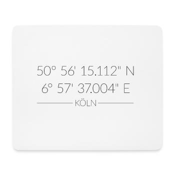 Coordonnées de Cologne - Tapis de souris (format paysage) - blanc - Devant