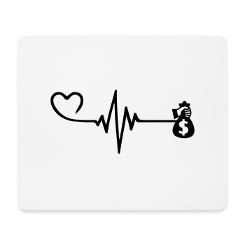 Money Love Pulse Heart - Mouse Pad (horizontal) - white - Front