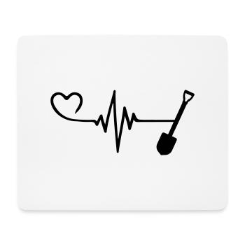Shovel Pulse Heart Love - Mouse Pad (horizontal) - white - Front