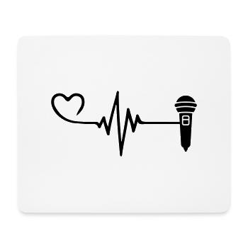 Microphone Pulse Heart Love - Mouse Pad (horizontal) - white - Front
