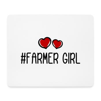 Fermier Fille Fille Coeur Amour - Tapis de souris (format paysage) - blanc - Devant