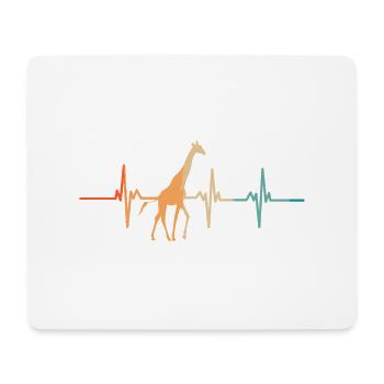 Giraffen-Herzschlag - Mousepad (Querformat) - Weiß - Vorne