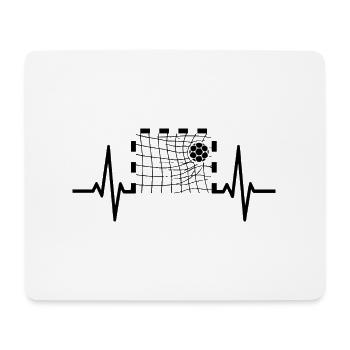Handball Herzschlag Shirt – Tor im Puls - Mousepad (Querformat) - Weiß - Vorne