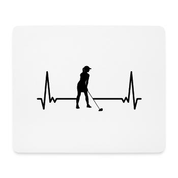 Herzklopfen Golfen Golf Golfing Golferin Golfer - Mousepad (Querformat) - Weiß - Vorne