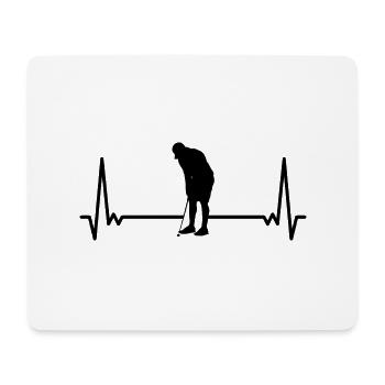 Herzklopfen Golfen Golfing Golferin Golf Golfer - Mousepad (Querformat) - Weiß - Vorne