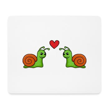 Schnecke Comic Paar liebe - Mousepad (Querformat) - Weiß - Vorne