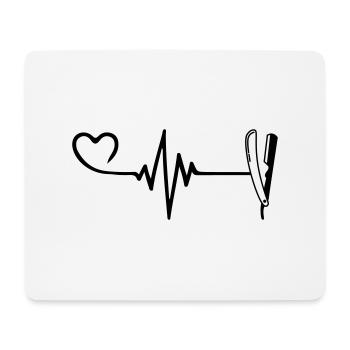 Rasage Barber Pulse Heart Love - Tapis de souris (format paysage) - blanc - Devant