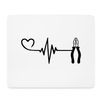 Pinces Pulse Heart Love - Tapis de souris (format paysage) - blanc - Devant