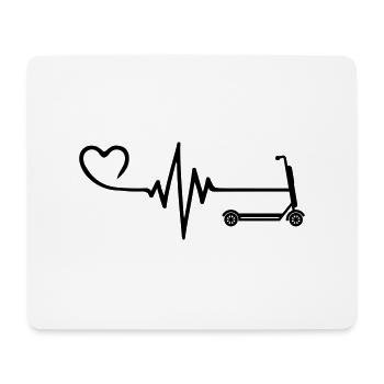 E-scooter pulse coeur amour - Tapis de souris (format paysage) - blanc - Devant