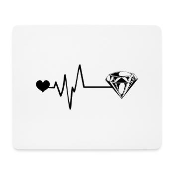 Diamant Puls Herz Liebe - Mousepad (Querformat) - Weiß - Vorne