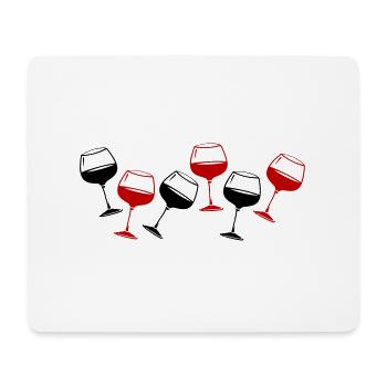 Verre à vin rouge de vin - Tapis de souris (format paysage) - blanc - Devant