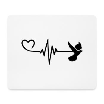 Taube Puls Frieden Herz Liebe - Mousepad (Querformat) - Weiß - Vorne