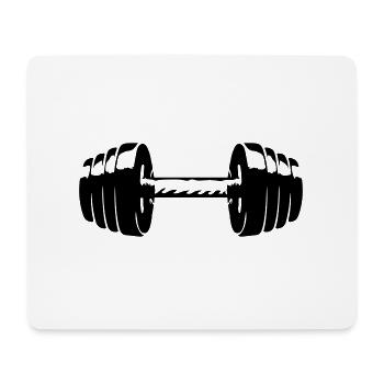 Haltères Fitness - Tapis de souris (format paysage) - blanc - Devant