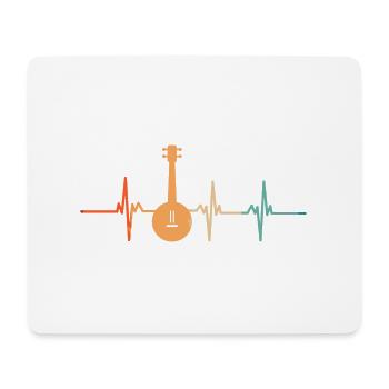Battement de cœur banjo - Tapis de souris (format paysage) - blanc - Devant