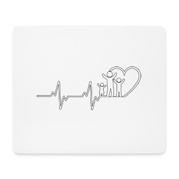 Battement de cœur familial - Tapis de souris (format paysage) - blanc - Devant