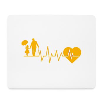 Heartbeat Father Daughter - Mouse Pad (horizontal) - white - Front
