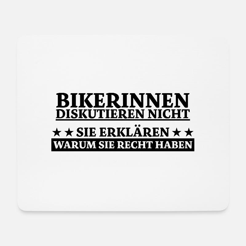 Bikerin Lustiger Spruch Bike Fun Sprüche Geschenk - Mousepad (Querformat) - Weiß