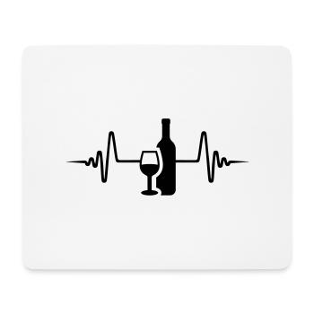 Wein Icon Puls - Mousepad (Querformat) - Weiß - Vorne