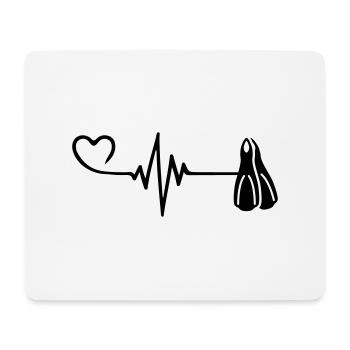 Diving fins pulse heart - Mouse Pad (horizontal) - white - Front