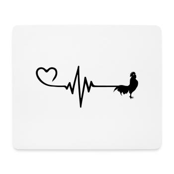 Coq Pulse Heart Love - Tapis de souris (format paysage) - blanc - Devant