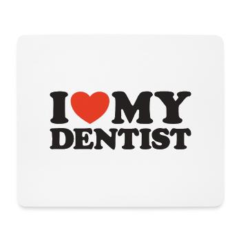 I love my Dentist Heart Shirt - Mouse Pad (horizontal) - white - Front