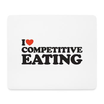 I love Competitive Eating Herz Shirt - Mousepad (Querformat) - Weiß - Vorne