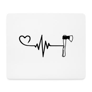 Axe Pulse Heart Love - Tapis de souris (format paysage) - blanc - Devant