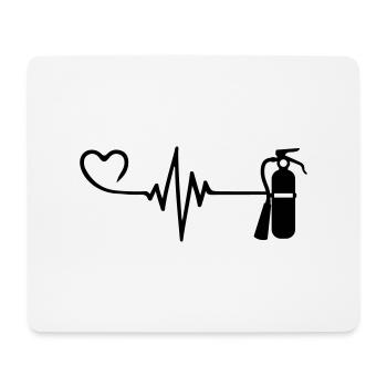 Extincteur Pulse Heart Love - Tapis de souris (format paysage) - blanc - Devant