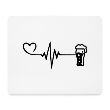 Bier Puls Herz Liebe - Mousepad (Querformat) - Weiß - Vorne