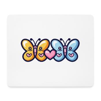 Schmetterling Paar Verliebt Tier Valentinstag - Mousepad (Querformat) - Weiß - Vorne