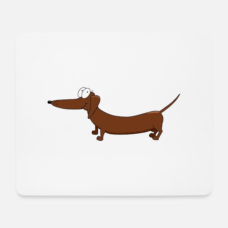 Lustiger Dackel Comic Zeichnung - Mousepad (Querformat) - Weiß