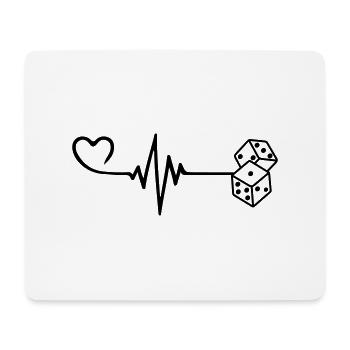 Dice Casino Pulse Heart Love - Tapis de souris (format paysage) - blanc - Devant