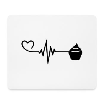 Muffin Pulse Heart Love - Tapis de souris (format paysage) - blanc - Devant