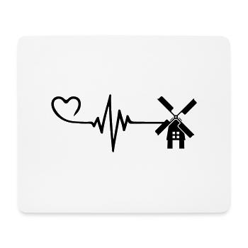 Moulin à vent Pulse Heart Love - Tapis de souris (format paysage) - blanc - Devant