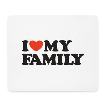 I Love My Family Heart Shirt - Mouse Pad (horizontal) - white - Front