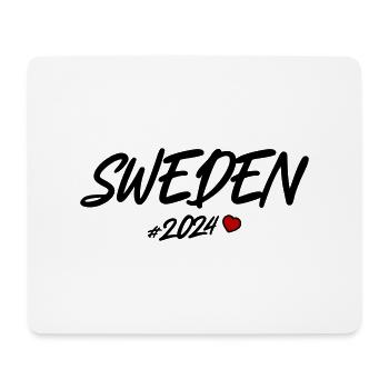 Suède 2024 Coeur - Tapis de souris (format paysage) - blanc - Devant