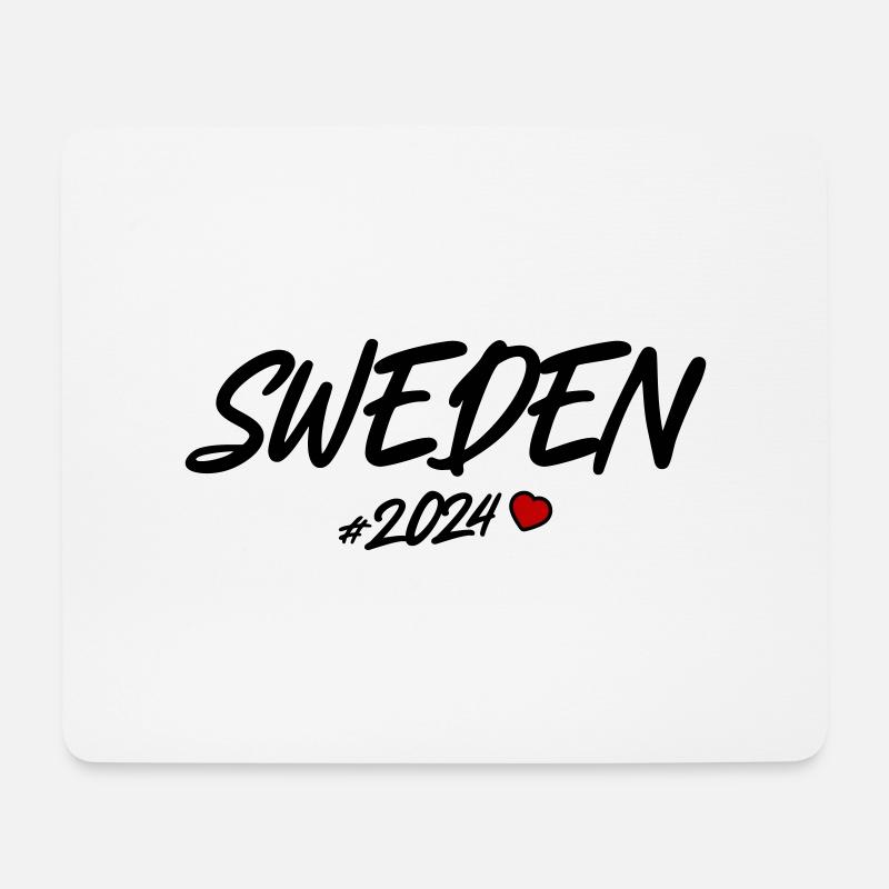 Schweden 2024 Herz - Mousepad (Querformat) - Weiß