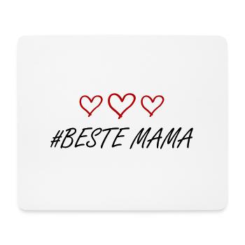 Beste Mama Herz Liebe - Mousepad (Querformat) - Weiß - Vorne